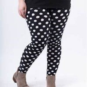 Agnes & Dora Leggings, Black/White Mini Dot, L NIB